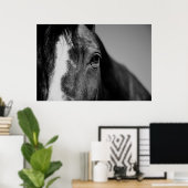 Poster OEuvre d'oeil noir blanc (Bureau à domicile)