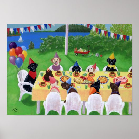 Poster Oeuvre du Labrador Party (Devant)