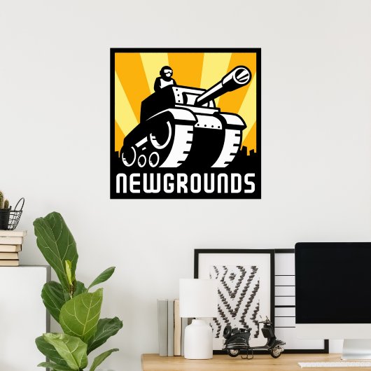 Poster Oeuvre du logo Newgrounds (Bureau à domicile)