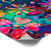 Poster Oeuvre Florale Bleue Inspirant Croissance Inspirit (Coin)