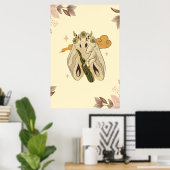 Poster Oeuvre Graphique Mystique, Fae Moth Beige (Bureau à domicile)