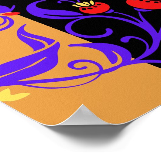 Poster Oeuvre graphique violette et noire, Violet Nature (Coin)