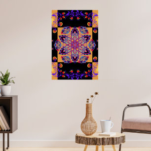 Poster Oeuvre graphique violette et noire, Violet Nature