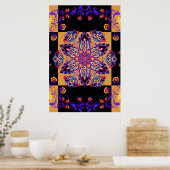 Poster Oeuvre graphique violette et noire, Violet Nature (Cuisine)