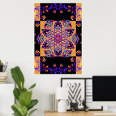 Poster Oeuvre graphique violette et noire, Violet Nature (Bureau à domicile)
