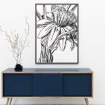 Poster Oeuvre minimaliste de dessin de ligne végétale<br><div class="desc">Une ligne florale minimaliste simple et moderne dessinée en noir et blanc. Cliquez simplement sur personnaliser pour modifier la couleur de l'arrière - plan ou pour ajouter du texte ou des images. Contactez-moi pour toute question ou demande.</div>