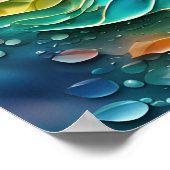 Poster OEuvre murale Abstraite, couleurs vives Feuilles (Coin)