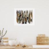 Poster OEuvre murale Abstraite d'origine Gris Noir Blanc  (Cuisine)