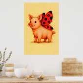 Poster OEuvre murale de cochon, OEuvres de Ladybug (Cuisine)