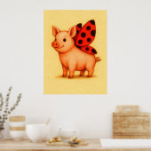 Poster OEuvre murale de cochon, OEuvres de Ladybug (Cuisine)
