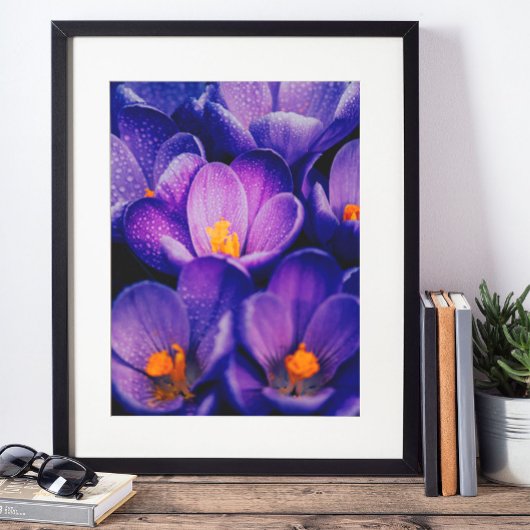 Poster OEuvre murale de fleurs violettes | Fleur de lotus
