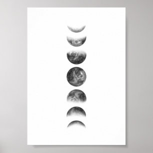 Poster OEuvre murale de phase lunaire
