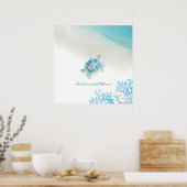 Poster OEuvre murale de tortue de mer pour pépinière (Cuisine)