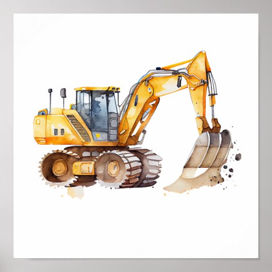 Poster OEuvre murale d'excavateur (Devant)