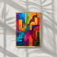 OEuvre murale géométrique colorée - Décor intérieu