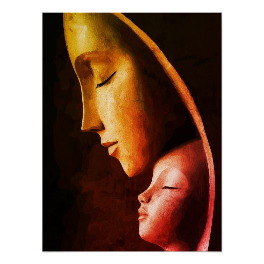 Poster Œuvre murale Mère et Enfant (Devant)