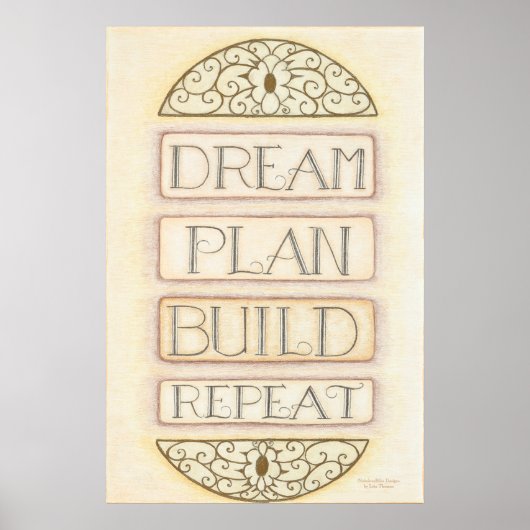 Poster Œuvre murale « Rêver, planifier, construire, répét (Devant)
