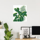 Poster Oeuvre Plante moderne, Feuilles tropicaux, Art Ver (Bureau à domicile)