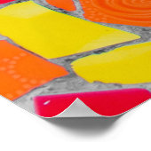 Poster OEuvre rouge, orange et jaune (Coin)
