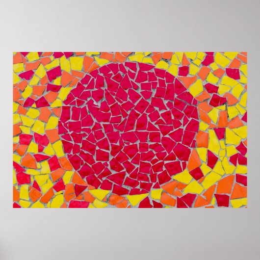 Poster OEuvre rouge, orange et jaune (Devant)