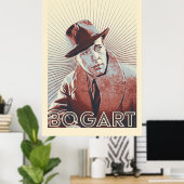 Poster Oeuvre vectorielle Humphrey Bogart (Bureau à domicile)