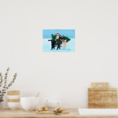 Poster Oeuvres d'arbre de Noël dans le champ de neige (Cuisine)