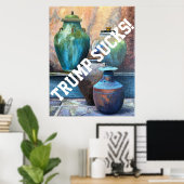Poster Œuvres d'art acrylique Trump Vintage Vessels (Bureau à domicile)