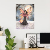 Poster Œuvres d'art fantastiques de fée et de pleine lune (Bureau à domicile)