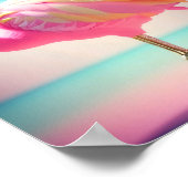 Poster OEuvres de flamand bleu pastel et rose (Coin)