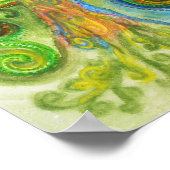 Poster of druk met psychedelische kleurige structu (Hoek)