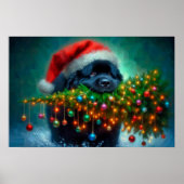 Poster of Newfie Carrying a Christmas Tree (Devant)
