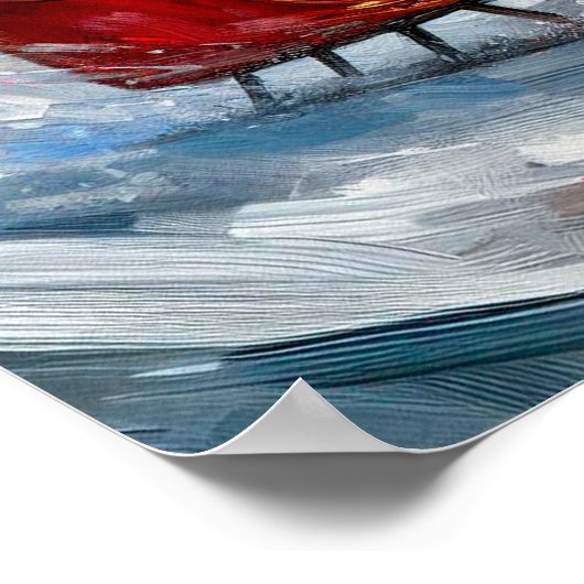 Poster of Newfie Pulling Santa's Sleigh (Coin)