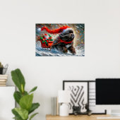 Poster of Newfie Pulling Santa's Sleigh (Bureau à domicile)