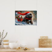 Poster of Newfie Pulling Santa's Sleigh (Cuisine)