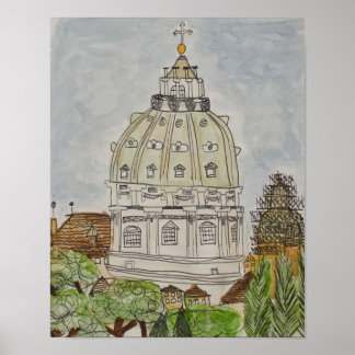 Poster of St. Peter's Basilica in Rome, Italy