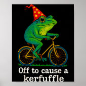 Poster Off To Cause A Kerfuffle Funny Frog Wizard Bicycle (Devant)