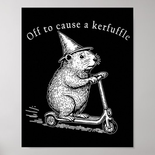 Poster Off To Cause A Kerfuffle Funny Groundhog Scooter _ (Devant)