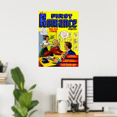 Poster Office Romance Lady En Rouge Vintage Comics (Bureau à domicile)