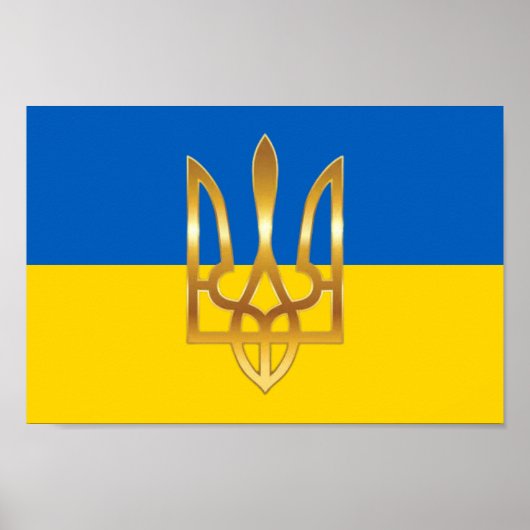Poster officiel du drapeau ukrainien du symbole tr (Devant)