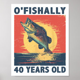 Poster Officiellement 40 ans 1985 Pêche Pêcheur 40e