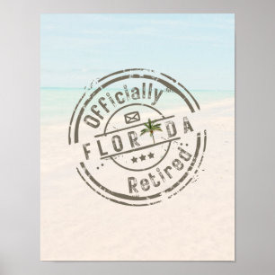Poster Officiellement à la retraite sur la plage tropical