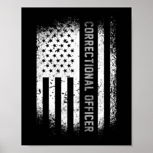 Poster Officier correctionnel Drapeau américain Mince Arg