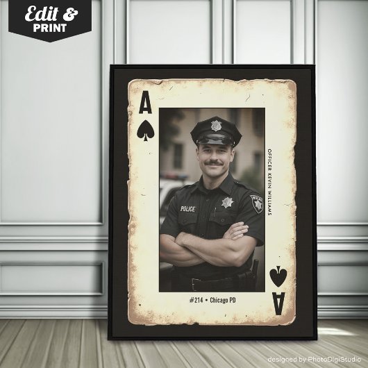 Poster Officier de police sur mesure Cadeau Mur Art, l'as