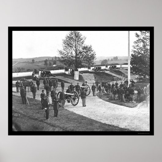 Poster Officiers et hommes à Fort Stevens, DC 1865 (Devant)