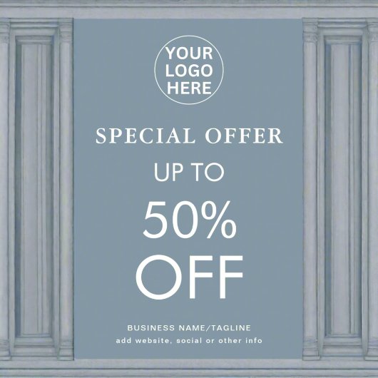 Poster Offre spéciale l Solde final Remise Dusty Blue