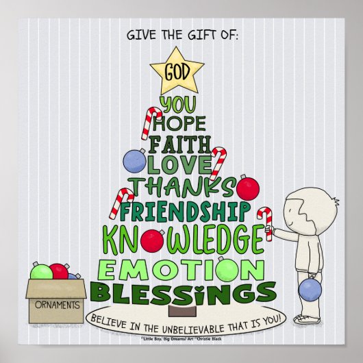 Poster Offrez le cadeau de : Arbre de mots (Devant)