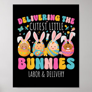 Poster Offrir Les Plus Cuttes Bunnies Pâques Travail Et D