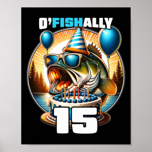 Poster O'fishally 15 ans anniversaire de pêche 15e annive