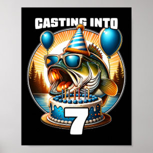 Poster O'fishally 7 Ans Pêche Anniversaire 7ème Anniversa