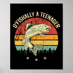 Poster O'fishally un adolescent 13e anniversaire pêche pê